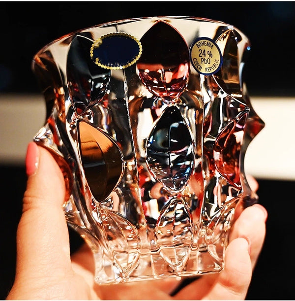 Bohemian Kaleidoscope Handcrafted Crystal Glass & Decanter