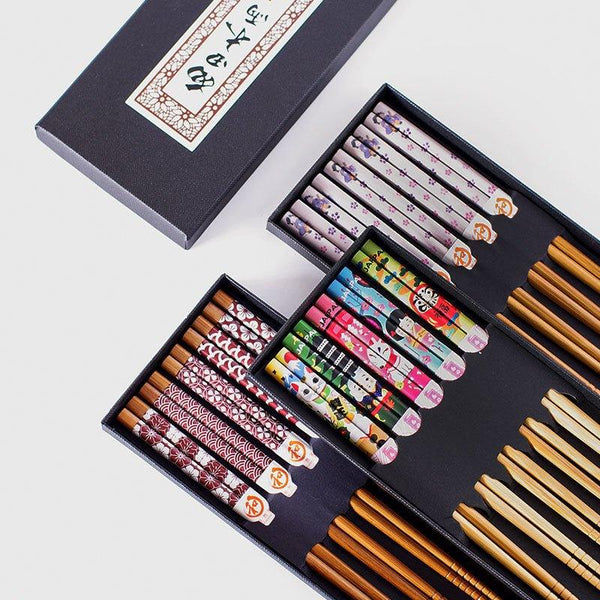 Mutli-Themed Japanese Bamboo Chopsticks Sets