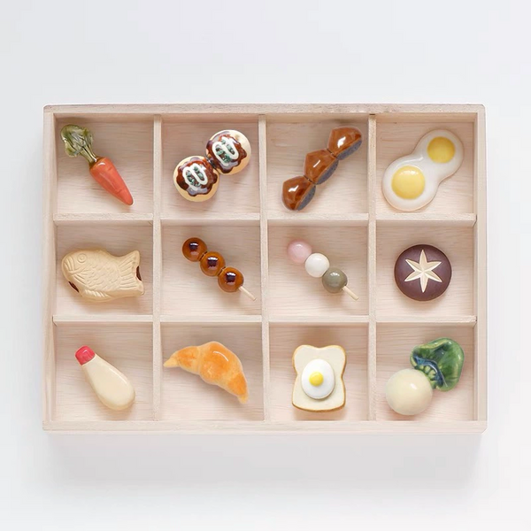 Mino Ware Handcrafted Ceramic Food-Themed Chopstick Rests Set