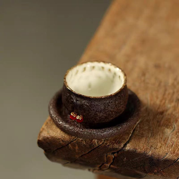 Handcrafted Wabi-Sabi Style Wood-Fired Tea Cup Series