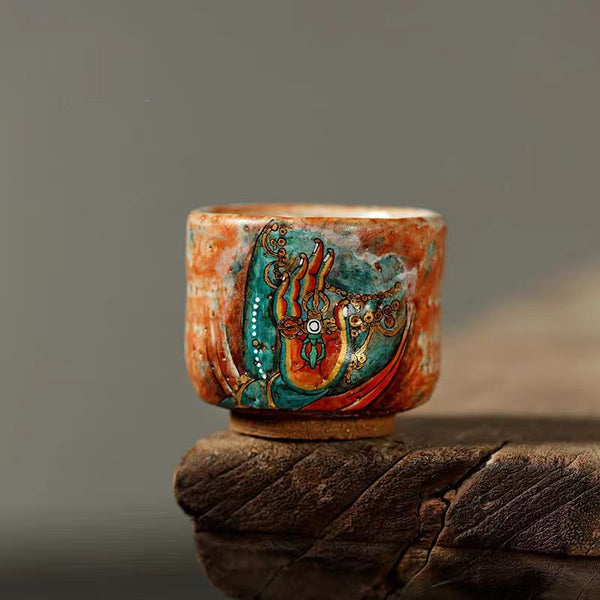 Shino Ware Hand-Painted Buddha's Hand Cup