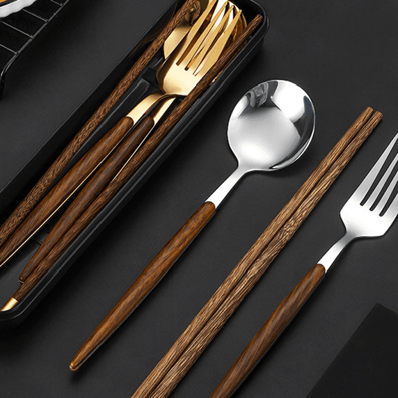 Stainless Steel Utensil Sets With Wooden Handle