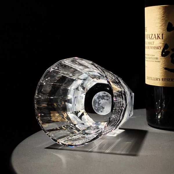 Edo Kiriko Handcrafted Tsukikage Glass With Wooden Box